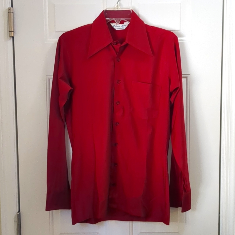 Vintage Prince Igor men's burgundy small long sleeve Disco shirt